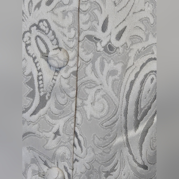 Vintage Jessica Paisley Brocade Coat Jacket Women’s Size 16 Longline Silver Gray - Picture 6 of 10
